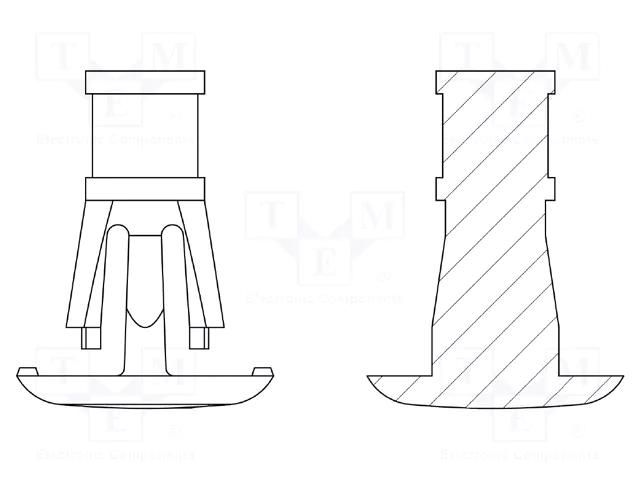 Assembly stud; polyamide 66; L: 7.9mm; snap fastener; natural DREMEC DR8G820V41772