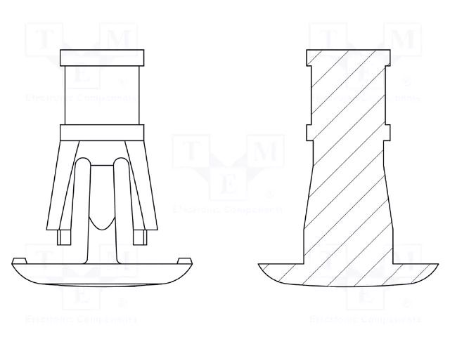 Assembly stud; polyamide 66; L: 9.5mm; snap fastener; natural DREMEC DR8G820V41206