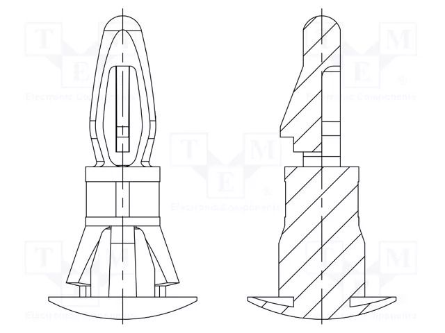 Assembly stud; polyamide 66; L: 6.4mm; latch/latch; black; UL94V-2 DREMEC DR8G820V41457