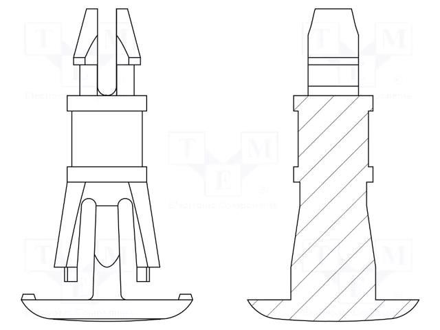 Assembly stud; polyamide 66; L: 14.3mm; latch/latch; natural DREMEC DR8G820V41216