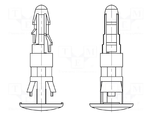 Assembly stud; polyamide 66; L: 14mm; latch/latch; black; UL94V-2 DREMEC DR8GG01V42573