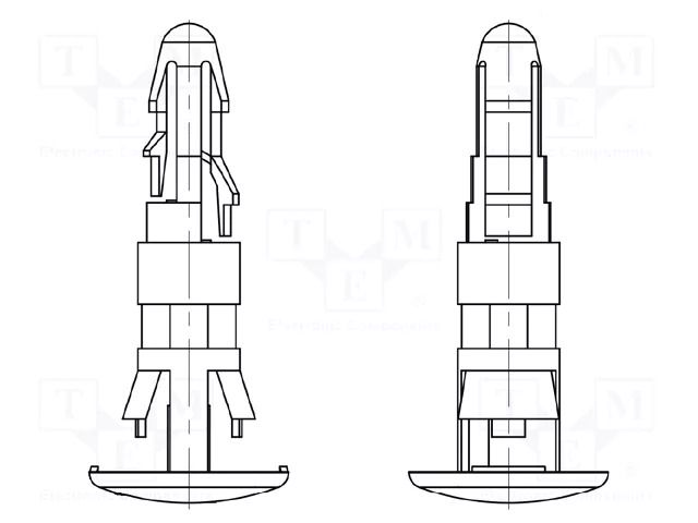 Assembly stud; polyamide 66; L: 12mm; latch/latch; black; UL94V-2 DREMEC DR8GG01V42571