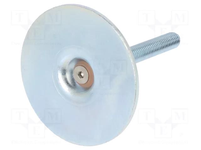 Foot; Base dia: 60mm; M8; steel; Plunger length: 63mm ELESA+GANTER GN40-60-M8-63A0S