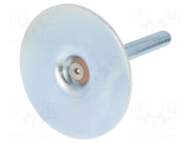Foot; Base dia: 60mm; M8; steel; Plunger length: 63mm ELESA+GANTER GN40-60-M8-63A0S