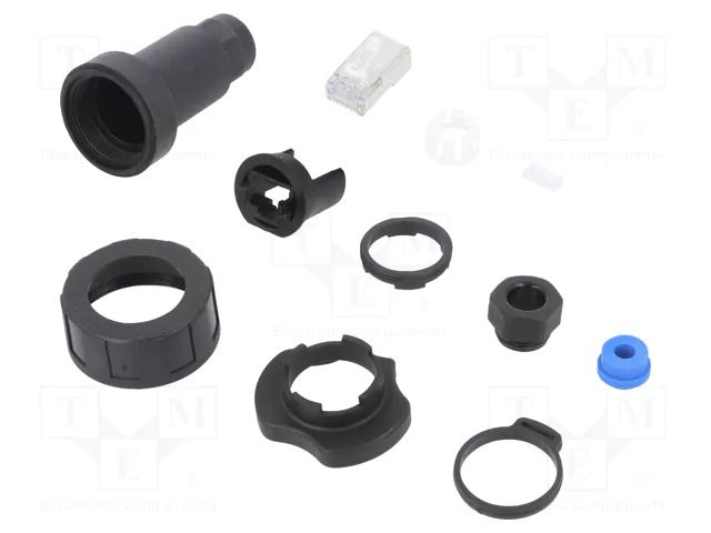 Connector: RJ45; plug; PIN: 8; 1.5A; 42VDC; 30VAC; gold-plated; IP68 BULGIN PX0834/A