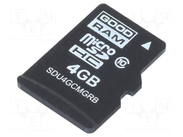 Memory card; industrial; microSD,MLC; UHS I U1; 4GB; 0÷70°C GOODRAM INDUSTRIAL SDU4GCMGRB