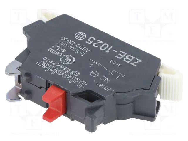 Contact block; 22mm; Harmony XB4; front fixing; spring clamps SCHNEIDER ELECTRIC ZBE1025