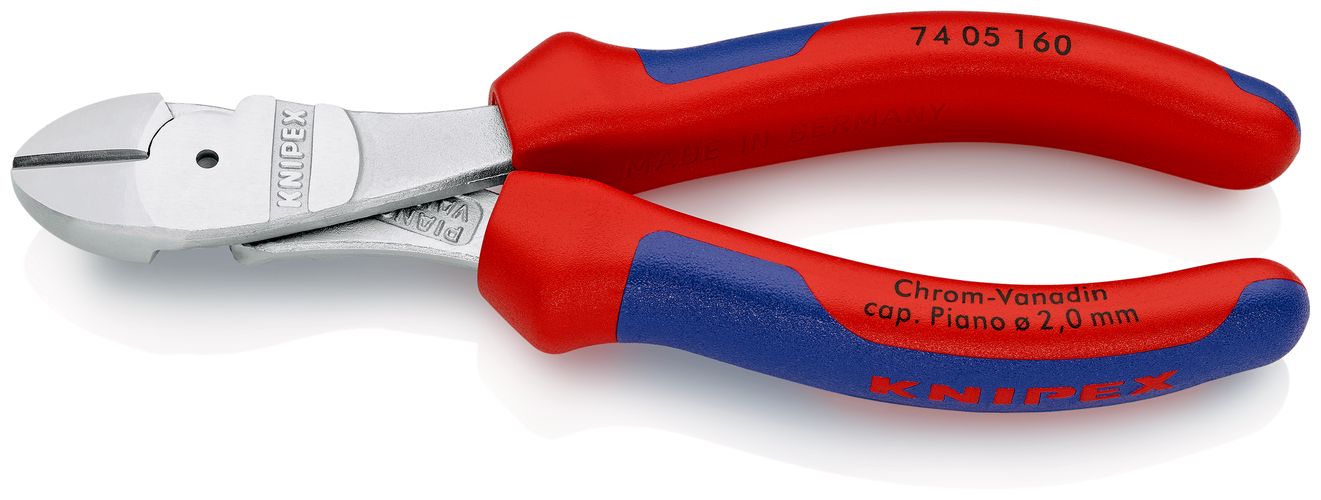 KNIPEX 74 05 160 High Leverage Diagonal Cutter with multi-component handles chrome-plated 160 mm 74 05 160 4003773022961