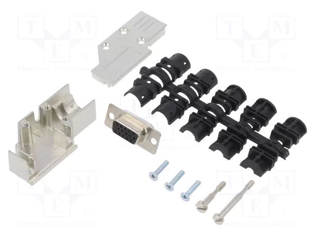 Connector: D-Sub; PIN: 15; plug; female; angled 90°; soldering ENCITECH DCMR-FK-09-HDS15-K