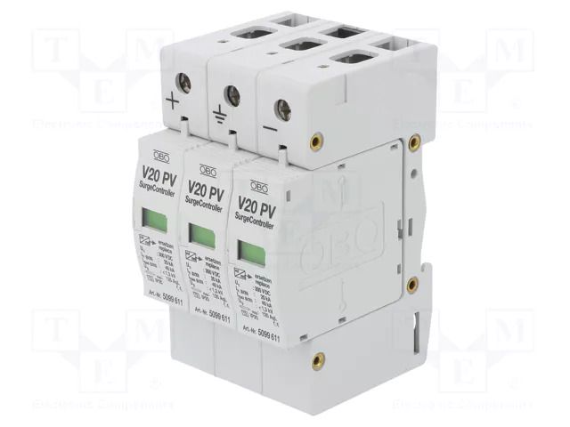 Surge arrester; Type 2; Poles: 3; 20kA; for DIN rail mounting OBO BETTERMANN OBO-5094605