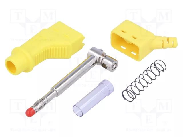 Connector: 4mm banana; plug; 32A; 600V; yellow; 2.5mm2 STÄUBLI XZGL-425-24