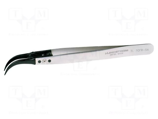 Tweezers; 130mm; Blades: curved,narrowed; Blade tip shape: sharp LINDSTRÖM SA.TL7CFR-SA