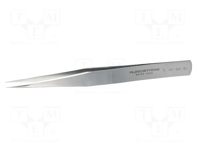Tweezers; 130mm; Blade tip shape: sharp; non-magnetic LINDSTRÖM SA.TLAA-SA-SL