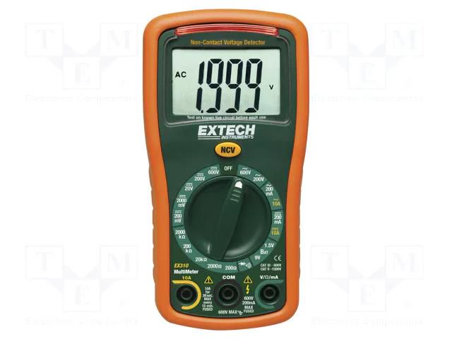 Digital multimeter; LCD; (2000); VDC: 0.1mV÷600V; VAC: 100mV÷600V EXTECH EX310