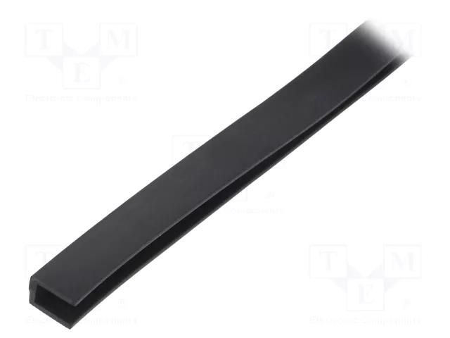 Hole and edge shield; EPDM; L: 10m; black; H: 10mm; W: 8mm RST ROZTOCZE UT-5.3-10M