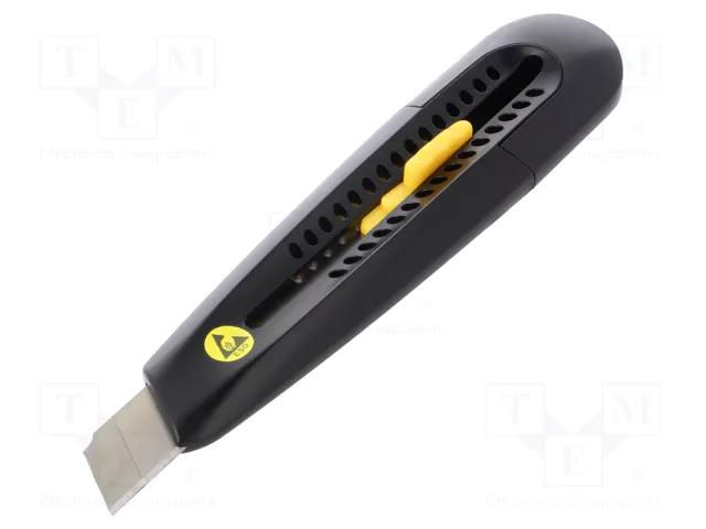 Knife; ESD; metal,electrically conductive material; black STATICTEC PRT-STS1010