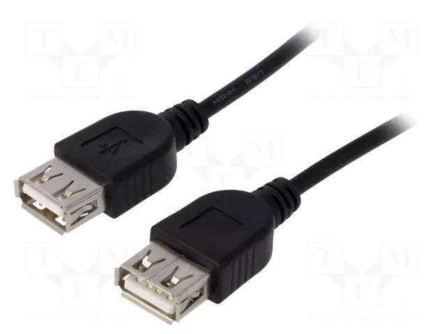Cable; USB 2.0; USB A socket,both sides; nickel plated; 1.8m AKYGA AK-USB-06