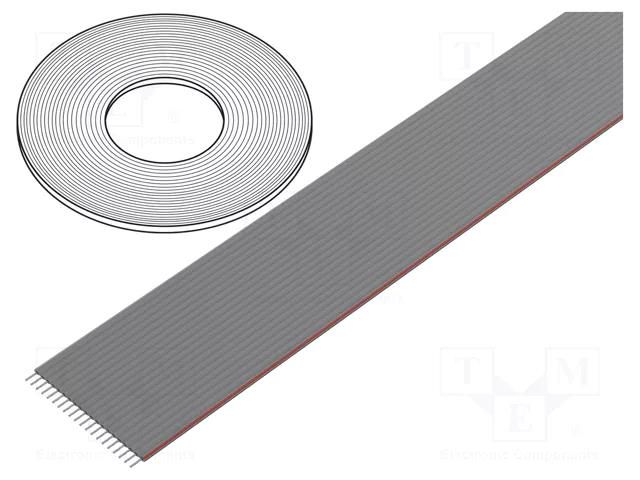 Wire: ribbon; 1.27mm; stranded; Cu; unshielded; PVC; grey; 76m CONNFLY DS1057-20A282R-250