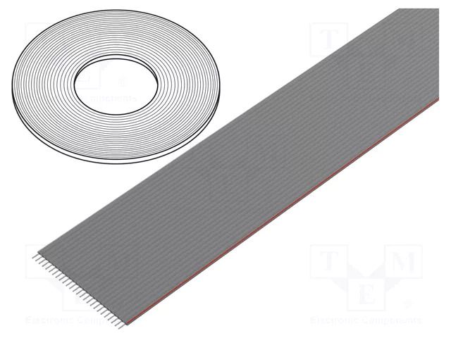Wire: ribbon; 1.27mm; stranded; Cu; unshielded; PVC; grey; 76m CONNFLY DS1057-26A282R-250