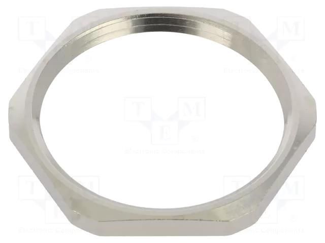 Nut; PG29; brass; Thk: 4mm; Spanner: 41mm; Thread: PG; Plating: nickel HUMMEL HUMMEL-1161290001
