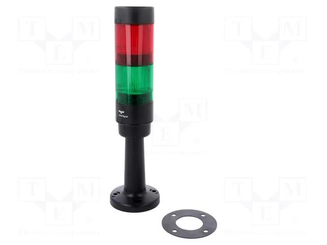 Signalling column; red/green; LED; 24VDC; 24VAC; IP65; ABS; 50mm AUER SIGNAL CT5-Q02