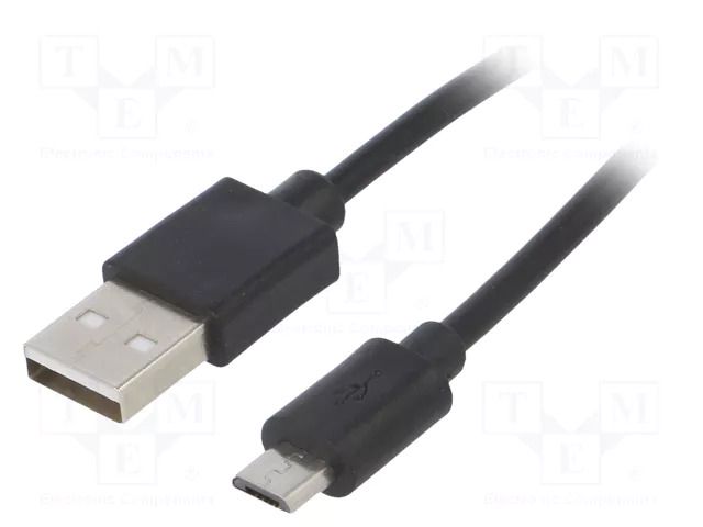 Cable; USB 2.0; USB A plug,USB B micro plug; nickel plated; 1.8m AKYGA AK-USB-01