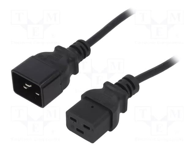 Cable; 3x1mm2; IEC C19 female,IEC C20 male; PVC; 1.8m; black; 16A AKYGA AK-UP-03