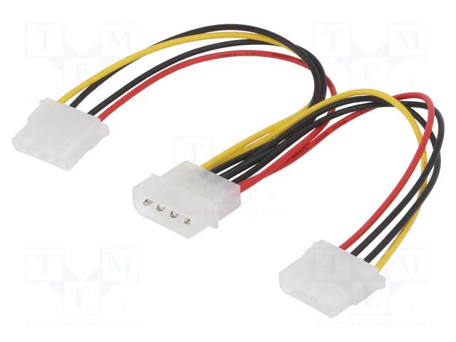 Cable: mains; Molex male,Molex female x2; 0.15m AKYGA AK-CA-15