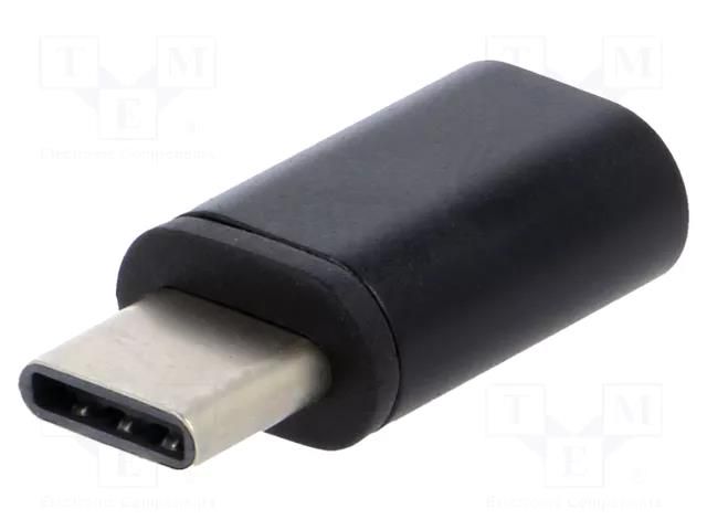 Adapter; USB 2.0; USB B micro socket,USB C plug; nickel plated AKYGA AK-AD-46
