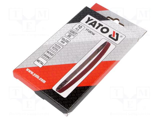 Endless sanding belt; L: 330mm; W: 10mm; Granularity: 80; 10pcs. YATO YT-09744