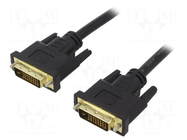 Cable; DVI-D (24+1) plug,both sides; 1.8m; black; Support: FullHD AKYGA AK-AV-06