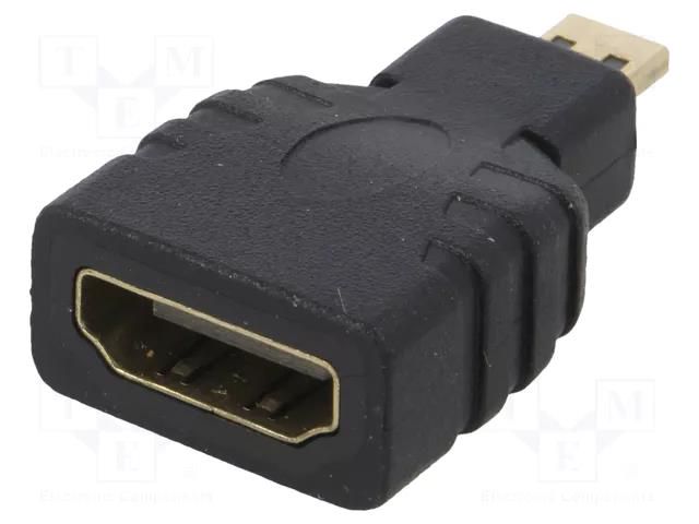 Adapter; HDMI socket,micro HDMI plug; HDMI 1.4; black AKYGA AK-AD-10