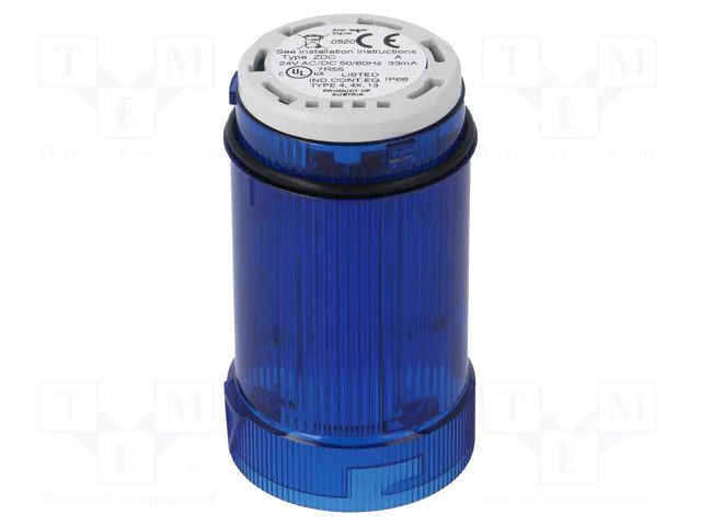 Module: light signaller; blue; LED; 24VDC; 24VAC; IP66; Ø40x77mm AUER SIGNAL 902015405