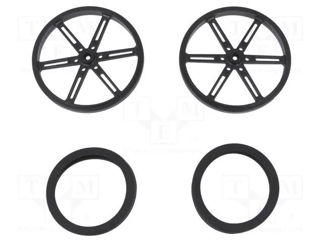 Wheel; black; push-in,screw; Ø: 90mm; Shaft dia: 5.8mm; W: 10mm POLOLU POLOLU-4935