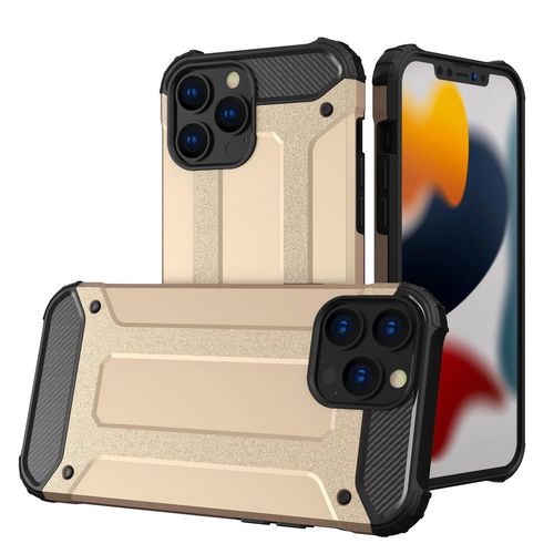Hybrid Armor Case Tough Rugged Cover for iPhone 13 Pro golden, Hurtel 9145576212394 9145576212394