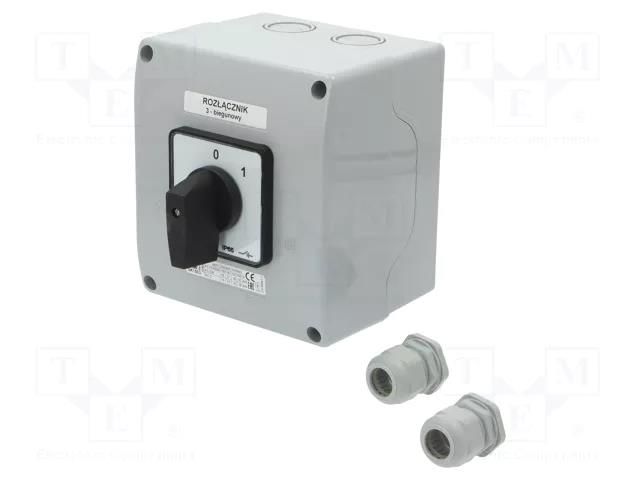 Switch: cam switch; Stabl.pos: 2; 100A; 0-1; flush mounting; Pos: 2 SPAMEL SK100-2-8211-OB18