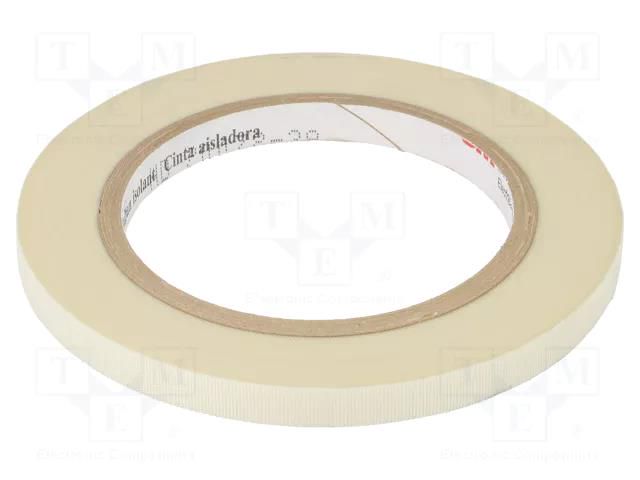 Tape: electrical insulating; W: 9mm; L: 33m; Thk: 0.177mm; white 3M 3M-69-9-33