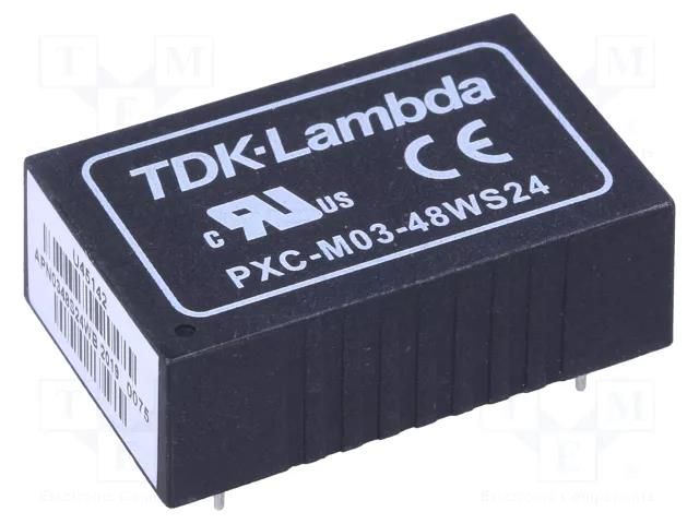 Converter: DC/DC; 3W; Uin: 18÷75VDC; Uout: 24VDC; Iout: 125mA; DIP24 TDK-LAMBDA PXC-M03-48WS24
