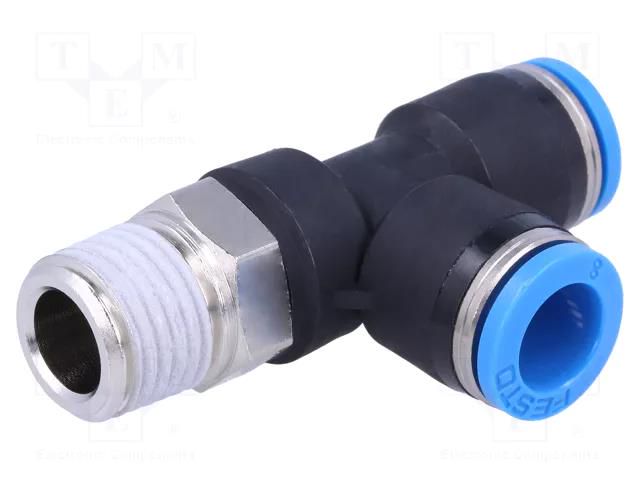 Push-in fitting; straight,T-tap splitter; -0.95÷6bar; PBT; QS FESTO QSTL-1/4-8