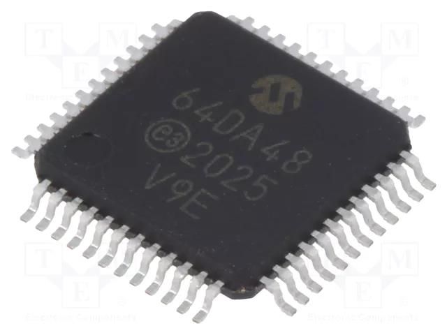 IC: AVR microcontroller; TQFP48; 1.8÷5.5VDC; Cmp: 3; AVR64; AVR-DA MICROCHIP TECHNOLOGY AVR64DA48-I/PT