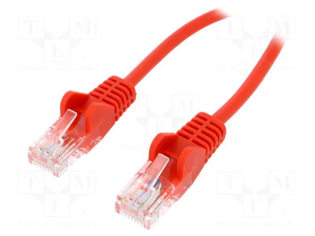 Patch cord; RJ45 plug,both sides; U/UTP; 5e; stranded; CCA; PVC Goobay U/UTP5-CCA-030RD