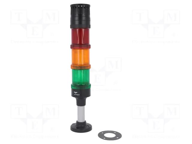 Signalling column; red/orange/green; LED; 24VDC; 24VAC; IP66; ABS AUER SIGNAL ECO60-Q31