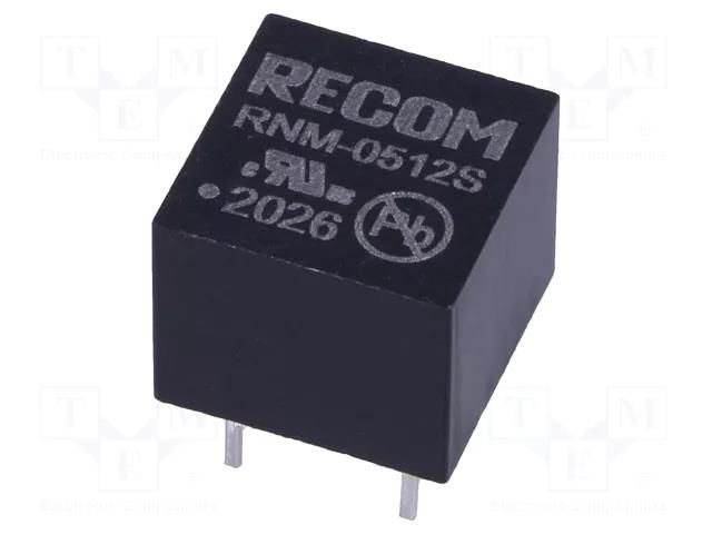 Converter: DC/DC; 1W; Uin: 4.5÷5.5VDC; Uout: 12VDC; Iout: 83mA; DIP6 RECOM RNM-0512S