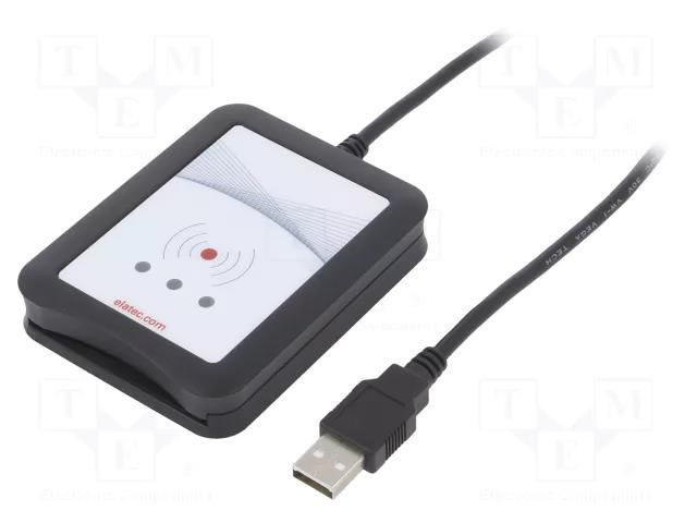 RFID reader; 4.3÷5.5V; USB; Range: 100mm; 88x68x19mm; 60mA; ABS ELATEC T4SD-BB2BE1-CCID
