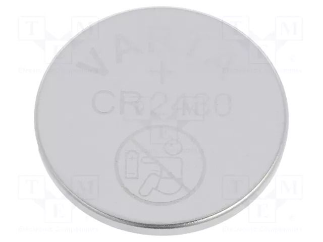 Battery: lithium; CR2430,coin; 3V; 280mAh; non-rechargeable VARTA MICROBATTERY BAT-CR2430/VA