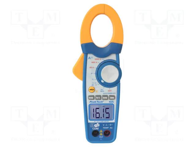 Meter: multifunction; digital,pincers type; Øcable: 35mm; LCD PEAKTECH PKT-P1615