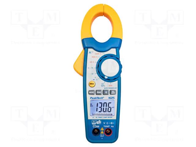 Meter: multifunction; digital,pincers type; Øcable: 35mm; LCD PEAKTECH PKT-P1625