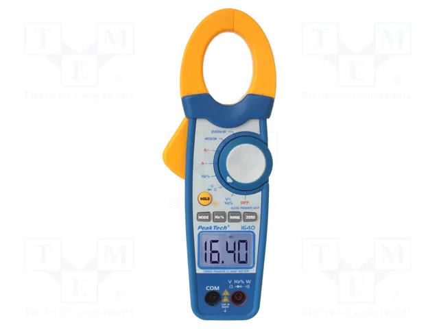 Meter: multifunction; digital,pincers type; Øcable: 35mm; LCD PEAKTECH PKT-P1640