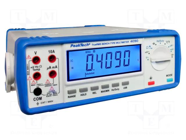 Benchtop multimeter; LCD; 4,5 digit (22000); Illumin: yes; 230VAC PEAKTECH PKT-P4090