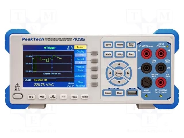 Benchtop multimeter; LCD TFT 4"; 4,5 digit (60000); 480x320 PEAKTECH PKT-P4095
